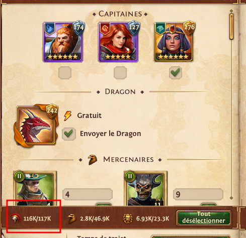 Command value at the bottom of the attack screen highlighted in red